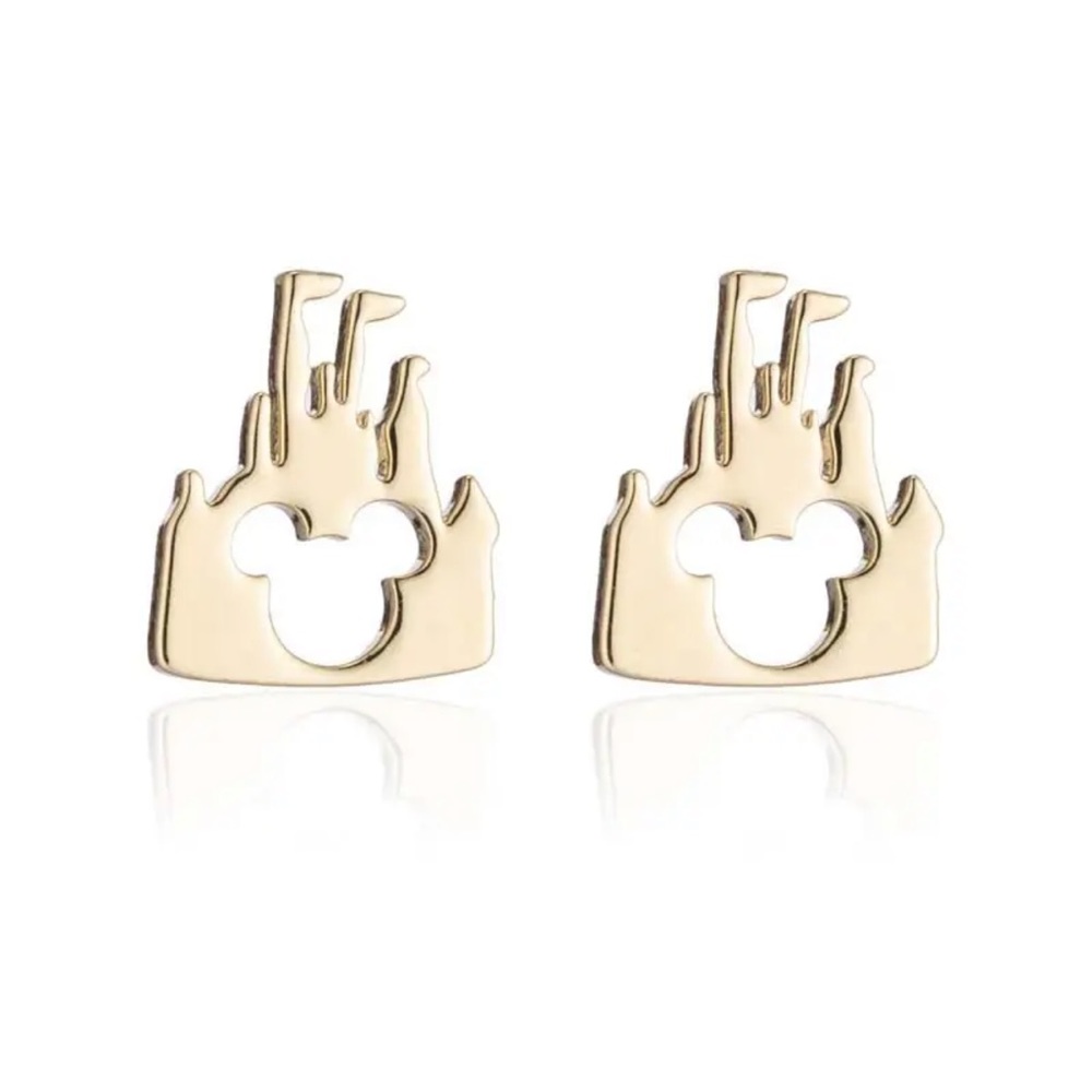 DISNEYLAND GOLD Stainless Steel Stud Earrings with Gift Bag - Picture 4 of 6